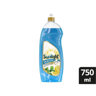 Sunlight Dish Washing Liquid Antibacterial 750ml Sparkling Clean, Eco-Friendly and Time-Saving 68665419 (Pack of 3Pcs)