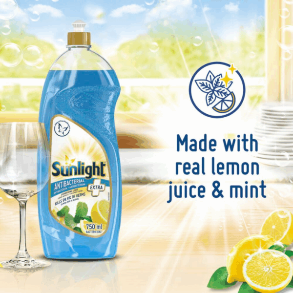 Sunlight Dish Washing Liquid Antibacterial 750Ml Sparkling Clean, Eco-Friendly And Time-Saving 68665419 (Pack Of 3Pcs)