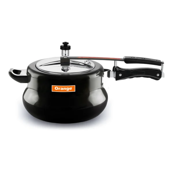 Orange Black Magic Elegant Handi Pressure Cooker 5.5L With Inner Lid, Hard Anodized Oapc203