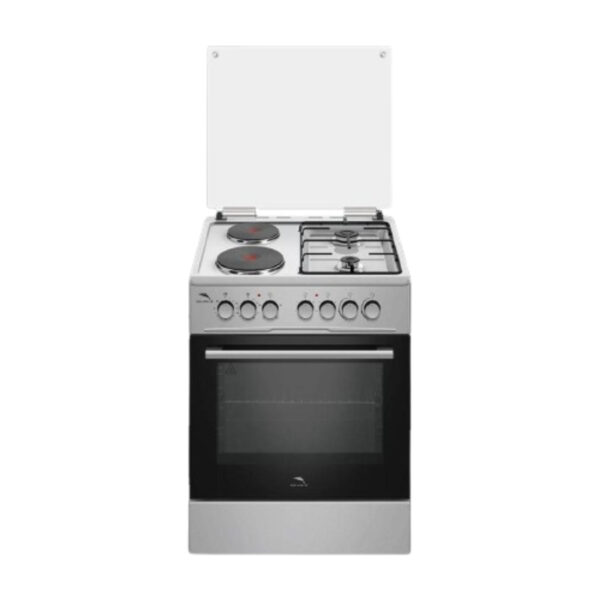 Dolphin Free Standing Cooking Range 60X60, 2 Gas Burners, 2 Electric Hot Plate &Amp; Electric Oven, Inox Fs06060I-2G2E/E