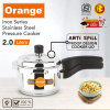 Orange Stainless Steel Pressure Cooker 2L with Outer Lid Inox Series OSPC549