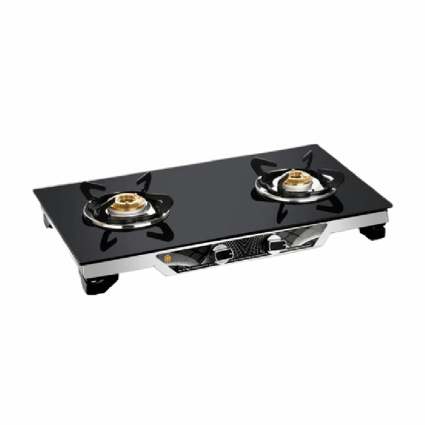 Orange Gas Stove Flora 201 With 2 Burner, Toughened Glass Top Olpg249