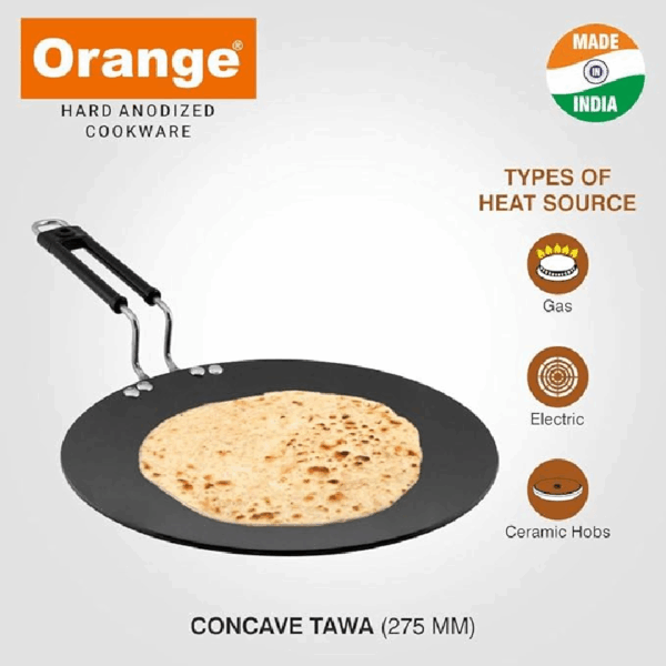 Orange Hard Anodized Chapati Tawa Non-Stick 30Cm Ohac087