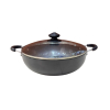 Orange Hard Anodized Deep Kadai No9 1L with Glass Lid OHAC101