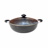 Orange Hard Anodized Deep Kadai No11 2L with Glass Lid OHAC103