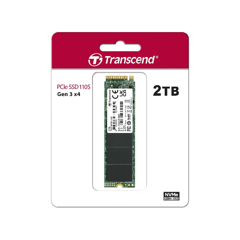 Transcend Internal Pcie Ssd 2Tb, Up To 2,500Mb/S Speed, M.2 Ssd (2280), Nvme Standard, Gen3 X4 3D Tlc, 3D Nand Flash, Unmatched Reliability Ts2Tmte110S