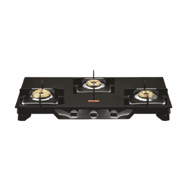 Orange Gas Stove Fabia 301 Jumbo With 3 Burner, Toughened Glass Top Olpg253