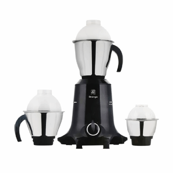 Orange Mixer Grinder 750W With 3Pcs Stainless Steel Jars, Black Octa 3