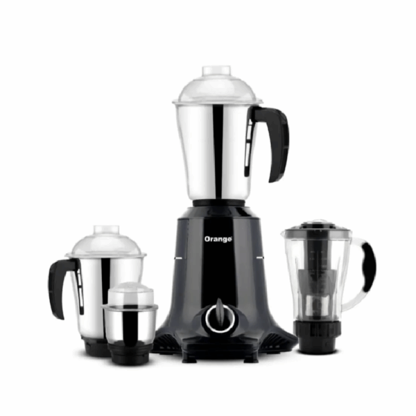 Orange Mixer Grinder 750W With 3Pcs Stainless Steel Jars, 1 Polycarbonate Juice Jar, Black Octa 4