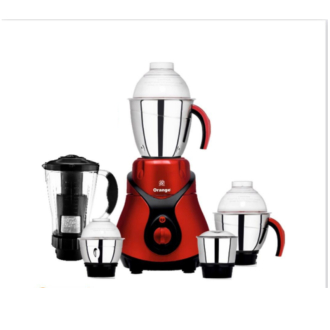 Orange Mixer Grinder 750W with 3pcs Stainless Steel Jars, 1 Polycarbonate Juice Jar BELLONA