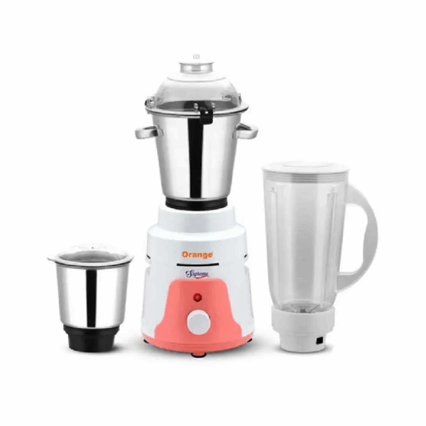 Orange Mixer Grinder 1100W With 2Pcs Stainless Steel Jars, 1 Polycarbonate Juice Jar Supreme