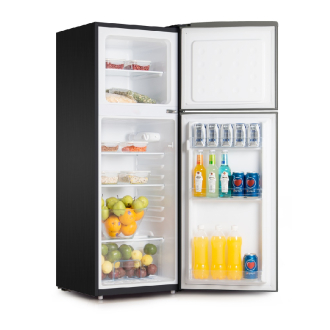 Von Refrigerator 138L Double Door, Top Freezer with Mechanical Temperature Control, Inox VRT-138DRHX