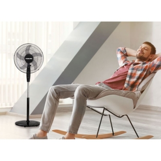 Nikai Stand Fan 16 Inch Padestal Fan 5 Blades 45W NPF1631T Wide Angle Horizontal Oscillation High Performance Copper Motor 3 Speed Low Medium And High