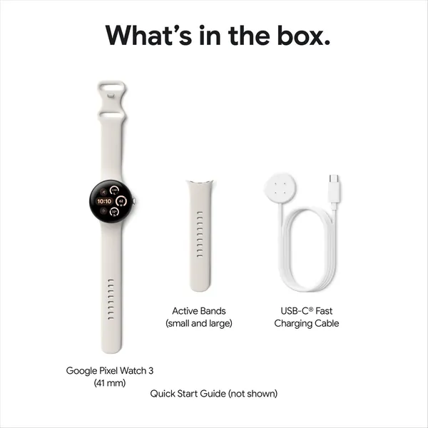 Google Pixel Watch 3 Wi-Fi 41Mm - Silver With Porcelain Active Band 14 Google Pixel Watch 3 Wi-Fi 41Mm - Silver With Porcelain Active Band