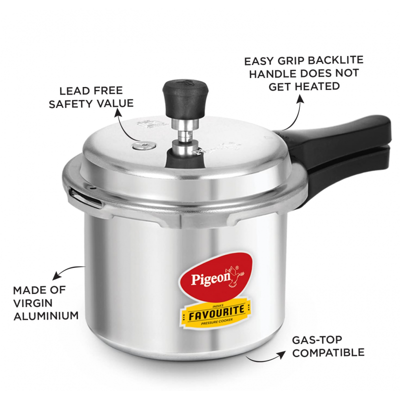 Pigeon Pressure Cooker 7.5L Deluxe Outer Lid Aluminium Sap 104 - Ergonomic Sturdy Handle Thermal Efficiency Special Alloy Safety Plug 7 Pigeon Pressure Cooker 7.5L Deluxe Outer Lid Aluminium Sap 104 - Ergonomic Sturdy Handle Thermal Efficiency Special Alloy Safety Plug