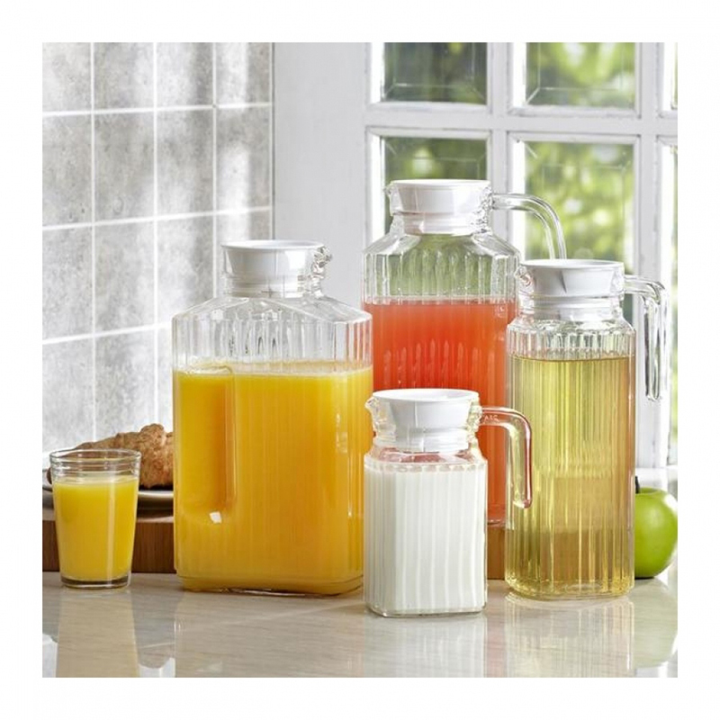 Luminarc Jug Quadro Fridge 1.3L With White Lid L9918 3 Luminarc Jug Quadro Fridge 1.3L With White Lid L9918