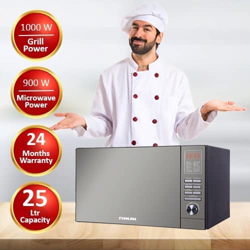 Nikai Microwave 25L Digital 5 Power Levels With Grill Function 900W Nmo250Mdg Defrost Settings Cooking End Signal 10 Auto Menus Mirror Finish Push Button Door 6 Nikai Microwave 25L Digital 5 Power Levels With Grill Function 900W Nmo250Mdg Defrost Settings Cooking End Signal 10 Auto Menus Mirror Finish Push Button Door