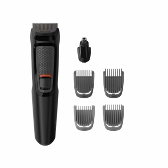 Philips Face Trimmer 6in1 Multigroom Series 3000, Rechargeable, Precise Beard Styler, DualCut Precision Trimmer, Nasal Hair Trimmer, Detail Shaver Attachment, Fully Washable MG3710