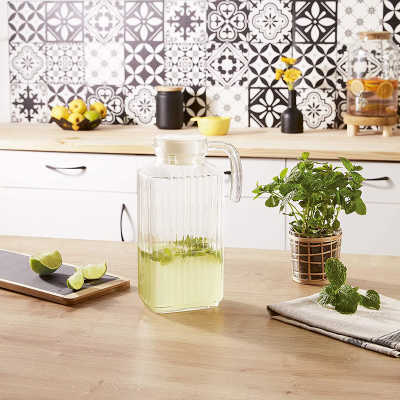 Luminarc Jug Quadro Fridge 1.7L With White Lid V3617/V4069 4 Luminarc Jug Quadro Fridge 1.7L With White Lid V3617/V4069