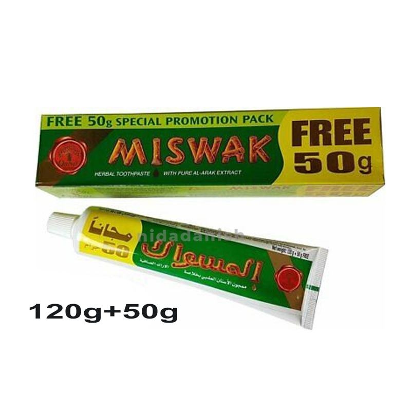 Dabur Miswak Toothpaste 120G+50G Extra 2 Dabur Miswak Toothpaste 120G+50G Extra - Set Of 3 Pcs