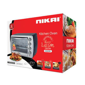 Nikai Oven Electric 65L With Rosting Function 2200W NT6500SRC1 60 Mins Timer Stainless Steel Heating Elements With Bell Ring Keep Warm Function Convection Function