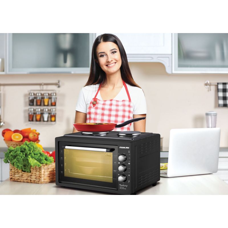 Nikai Oven Electric 45L With Rosting Function And 2 Hotplate Nt4520Rht 60 Mins Timer Stainless Steel Heating Elements Inner Light 2 Nikai Oven Electric 45L With Rosting Function And 2 Hotplate Nt4520Rht 60 Mins Timer Stainless Steel Heating Elements Inner Light