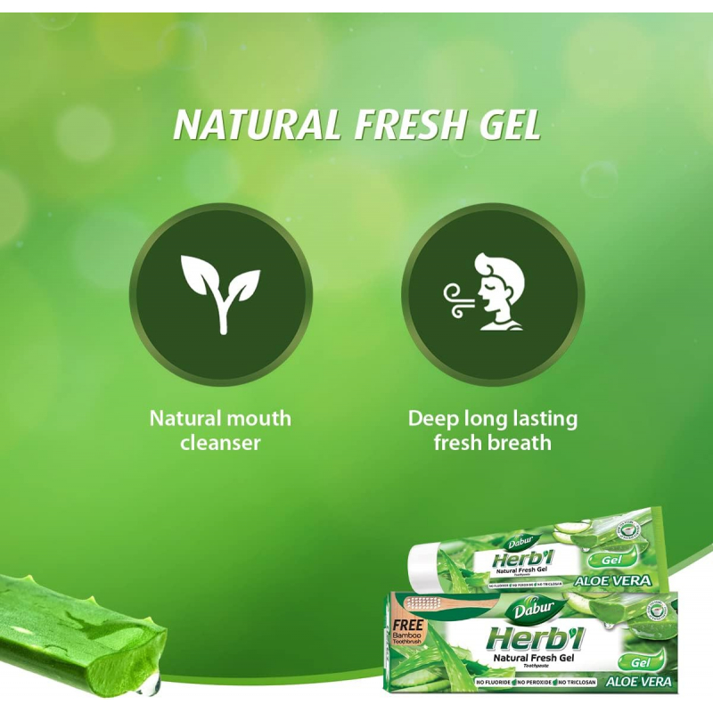 Dabur Herbal Germ Kill Toothpaste Aloe Vera 150G With Brush 6 Dabur Herbal Germ Kill Toothpaste Aloe Vera 150G With Brush - Set Of 3 Pcs