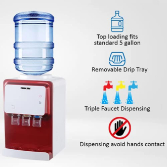 Nikai Water Dispenser 3 Taps Top Load With Table Top NWD1900T 3 Taps Hot Normal And Cold Compressor Cooling Anti Bacterial Design