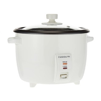 Frigidaire Rice Cooker 1.8L with Steamer 700W Glass Lid, Removable Non-Stick Inner Pot White FD8018S