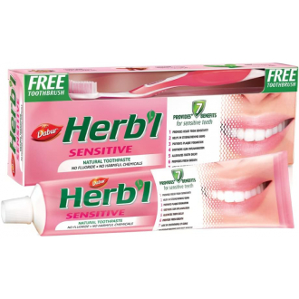Dabur Herbal Toothpaste 150g with Brush Sensitive - Set of 3 Pcs