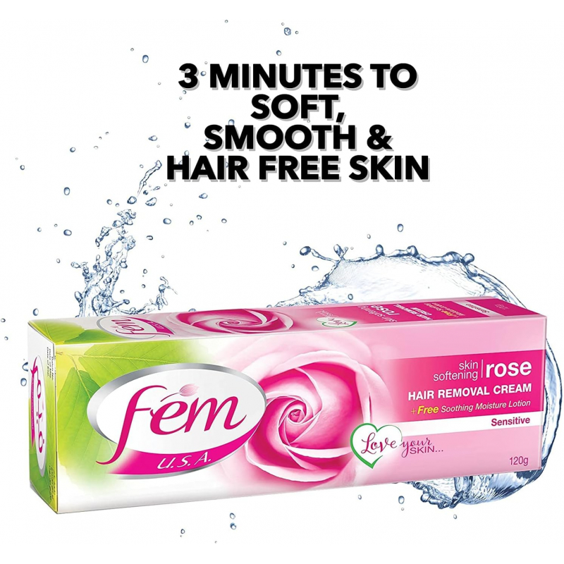 Dabur Fem Hair Removal Cream For Normal &Amp; Dry Skin 120G Rose 5 Dabur Fem Hair Removal Cream For Normal &Amp; Dry Skin 120G Rose - Set Of 3 Pcs