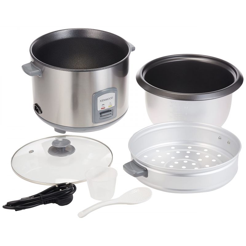 Kenwood Rice Cooker 2.8L Keep Warm Function Teflon Coated Pot 1000W Rcm71.000Ss - Glass Lid Non Stick Stainless Steel Removable Cooking With Steam Basket Pot Indicator Lights 6 Kenwood Rice Cooker 2.8L Keep Warm Function Teflon Coated Pot 1000W Rcm71.000Ss - Glass Lid Non Stick Stainless Steel Removable Cooking With Steam Basket Pot Indicator Lights
