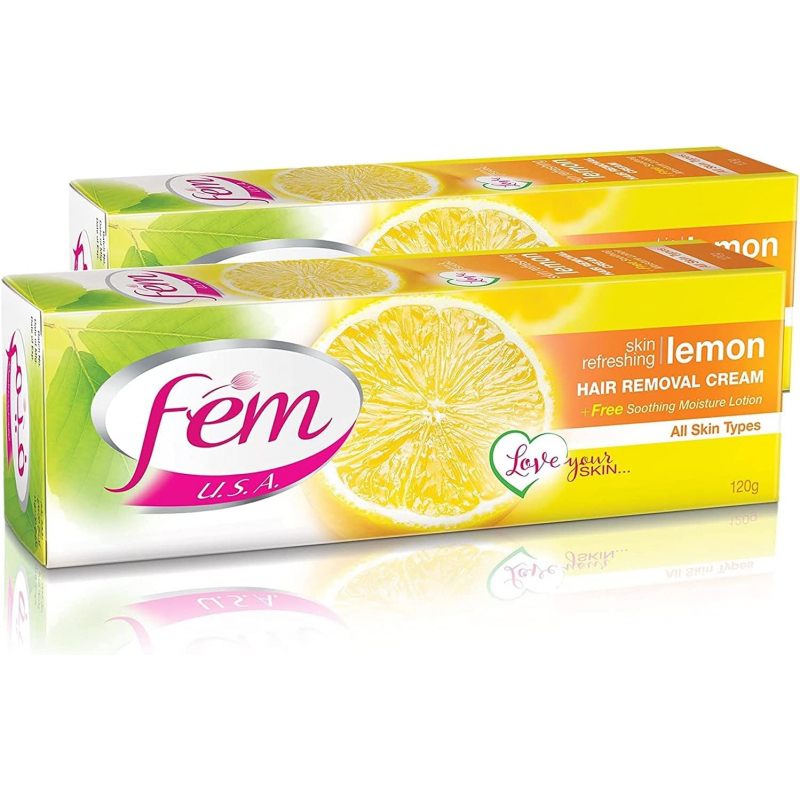 Dabur Fem Hair Removal Cream For All Types Of Skin 120G Lemon 2 Dabur Fem Hair Removal Cream For All Types Of Skin 120G Lemon - Set Of 3 Pcs