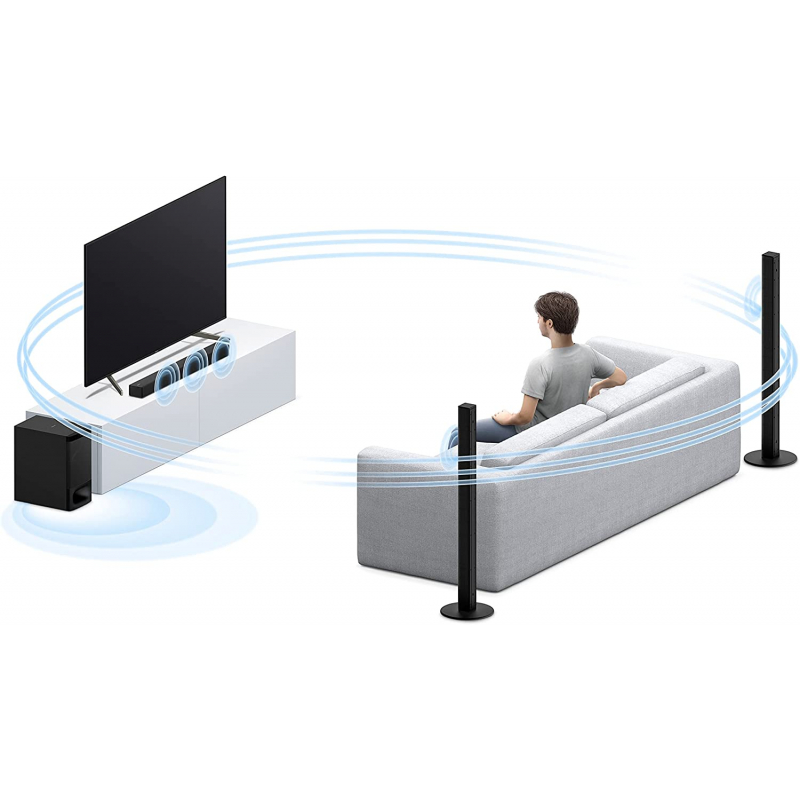 Sony Home Cinema Soundbar System 5.1Ch 1000W With 2 Tall Boy Rear Speakers-Not Wireless Ht-S 700 7 Sony Home Cinema Soundbar System 5.1Ch 1000W With 2 Tall Boy Rear Speakers-Not Wireless Ht-S 700