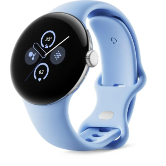 Google Pixel Watch 2 LTE - Polished Silver with Bay Active Band