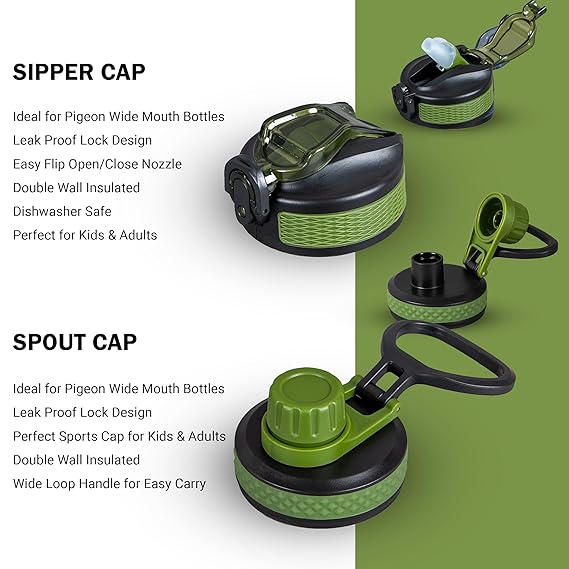 Pigeon Rush Thermos Flask 1000Ml Green – Stainless Steel Sipper With Straw, Cleaner &Amp; Extra Cap Sap 16262 4 Pigeon Rush Thermos Flask 1000Ml Green – Stainless Steel Sipper With Straw, Cleaner &Amp; Extra Cap Sap 16262