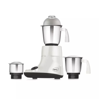 Pigeon Blender 1.5l Big Jar 1.0l Medium Jar 0.4l Chutney Jar Mixer Grinder Ivory 3 Steel Jars 550w Sap 12396 - Stainless Steel Blades For Tough Grinding Heavy Duty Motor Unbreakable Polycarbonate Lid For Convenient Grinding