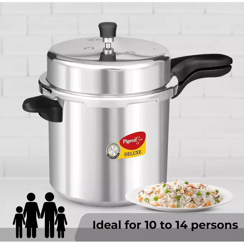 Pigeon Pressure Cooker 12L Deluxe Outer Lid Aluminium Sap 106 - Ergonomic Sturdy Handle Thermal Efficiency Special Alloy Safety Plug 2 Pigeon Pressure Cooker 12L Deluxe Outer Lid Aluminium Sap 106 - Ergonomic Sturdy Handle Thermal Efficiency Special Alloy Safety Plug