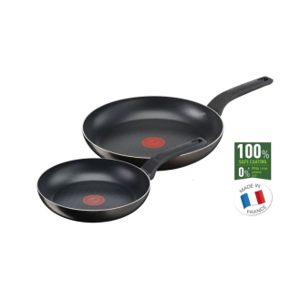 Tefal Easy Cook Frypan 24cm and 28cm Non Electric 2pc B5549053 aluminium material with heat indicator dishwasher safe and pfoa safe