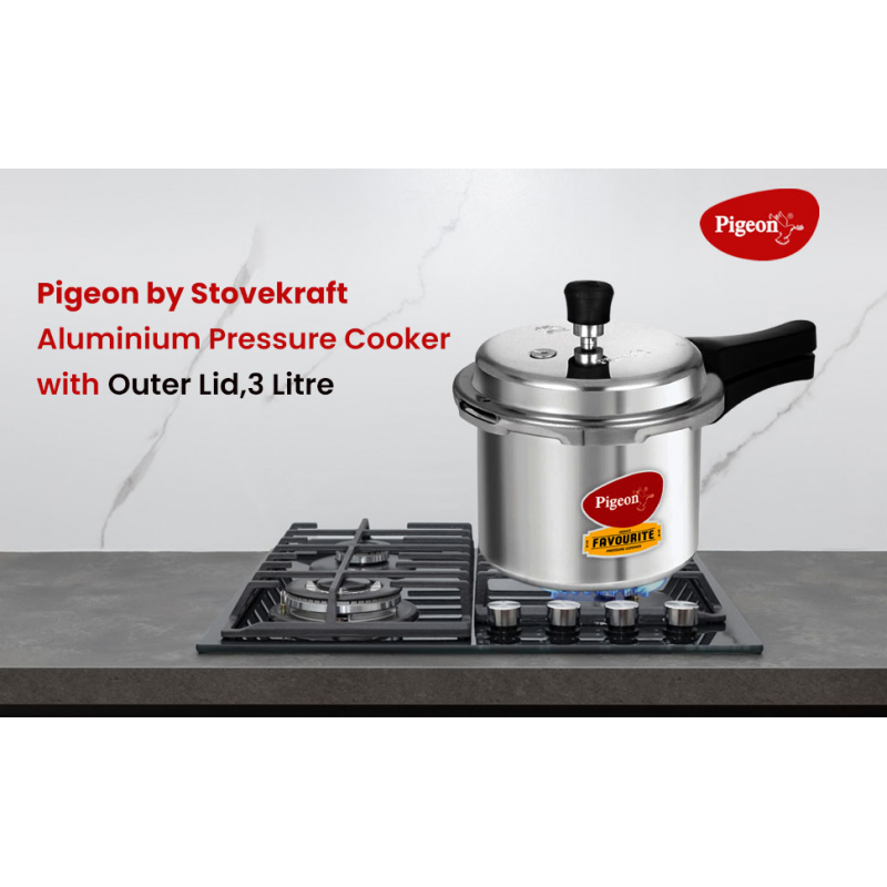 Pigeon Pressure Cooker 7.5L Deluxe Outer Lid Aluminium Sap 104 - Ergonomic Sturdy Handle Thermal Efficiency Special Alloy Safety Plug 10 Pigeon Pressure Cooker 7.5L Deluxe Outer Lid Aluminium Sap 104 - Ergonomic Sturdy Handle Thermal Efficiency Special Alloy Safety Plug