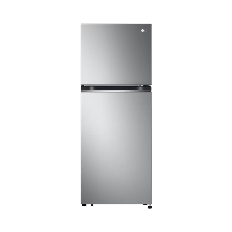 Lg Refrigerator 217L Double Door Top Freezer Linear Cooling, Door Cooling, Multi Air Flow, Smart Inverter Compressor Platinum Silver Gv B212Plgb