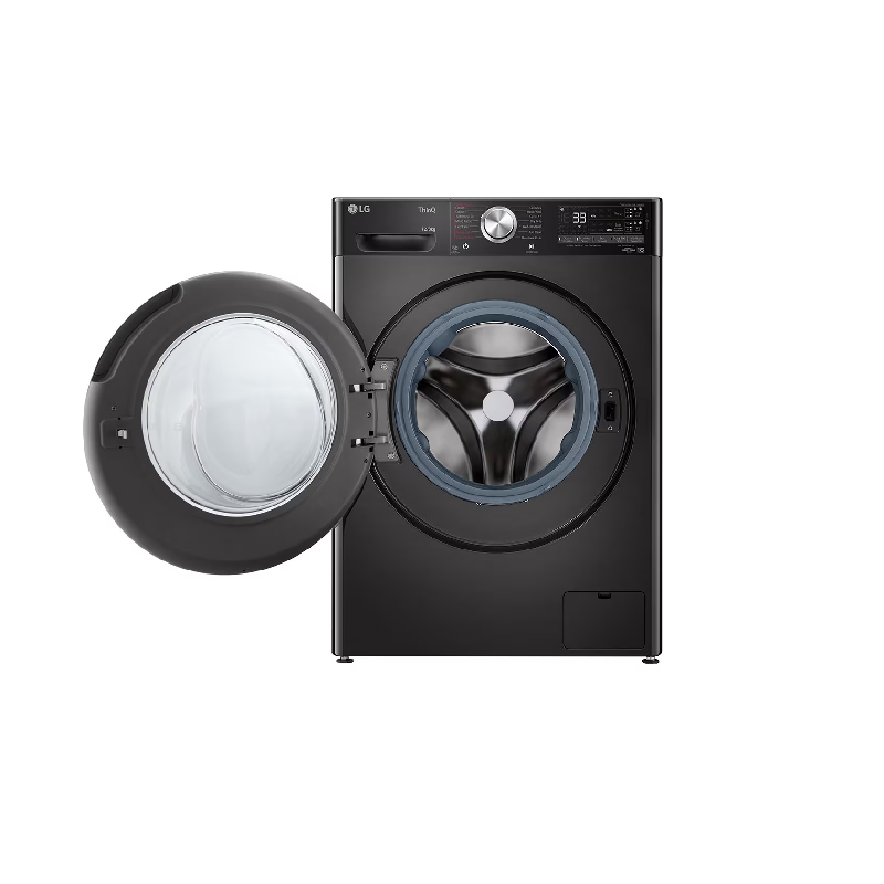 Lg Washing Machine 12Kg &Amp; 8Kg Washer &Amp; Dryer, Front Load, Ai Dd, Steam, Chrome Rim, Glass Door, Smart Diagnosis, Thinq Wi-Fi, Turbo Wash F4V9Bdp2Ee