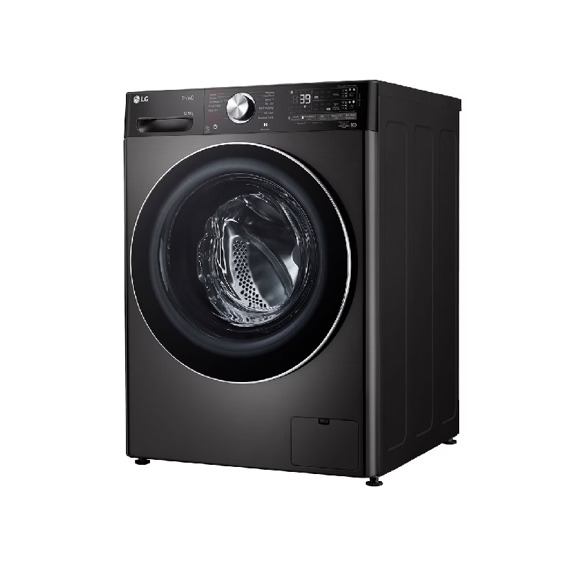 Lg Washing Machine 12Kg &Amp; 8Kg Washer &Amp; Dryer, Front Load, Ai Dd, Steam, Chrome Rim, Glass Door, Smart Diagnosis, Thinq Wi-Fi, Turbo Wash F4V9Bdp2Ee