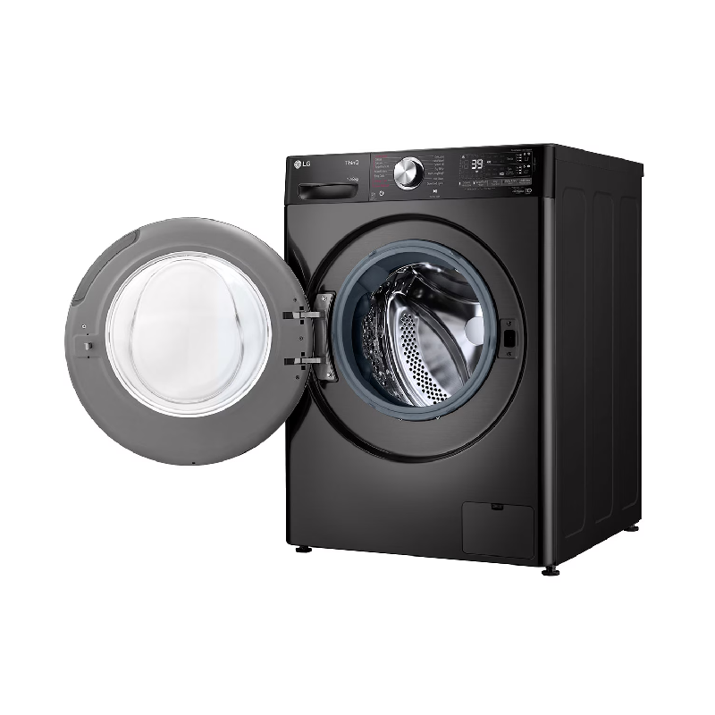 Lg Washing Machine 12Kg &Amp; 8Kg Washer &Amp; Dryer, Front Load, Ai Dd, Steam, Chrome Rim, Glass Door, Smart Diagnosis, Thinq Wi-Fi, Turbo Wash F4V9Bdp2Ee
