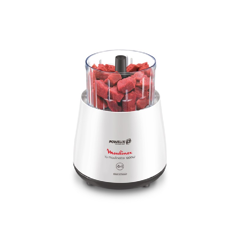 Moulinex Multi Moulinette Chopper 1000W, Powelix Blade Technology, 6 In 1 Functions Blade For Blending, Mixing And Chopping, Easy 1-2-3 Start Up, Ultra Powerful Motor, Dpa144