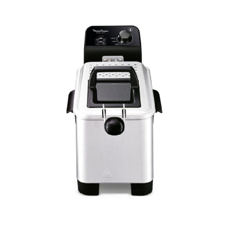 Moulinex Electric Fryer 3L,1.2 Kg, Steel Body, Semi-Pro Fryer With Cool Zone Technology, Adjustable Thermostat, Permanent Metallic Filter, Fast Heating System Am333027