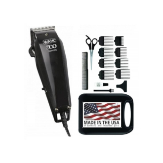 Wahl Corded Hair Clipper Kit Home Pro 300 Series with with 8 Combs, Cleaning Tools & Case Black 9247-1327
