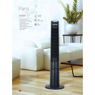 Nikai Tower Fan 40 Inch With Led Touch Panel 45W NTOF4001RL Durable Abs Housing 12 Hour Timer With Remote Control Turbo Copper Motor