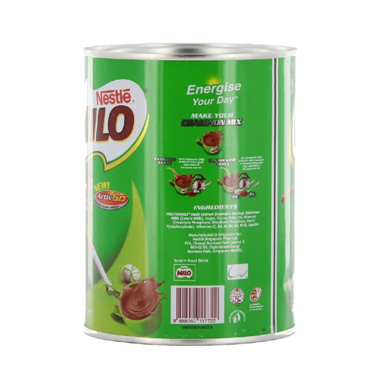Nestle Milo Chocolate Malt Drink Powder, Active-Go Chocolate, Low Gi, Source Of Protein, 8 Vitamins &Amp; Minerals, 400G Tin - Set Of 3 Pcs 3 Nestle Milo Chocolate Malt Drink Powder, Active-Go Chocolate, Low Gi, Source Of Protein, 8 Vitamins &Amp; Minerals, 400G Tin - Set Of 3 Pcs