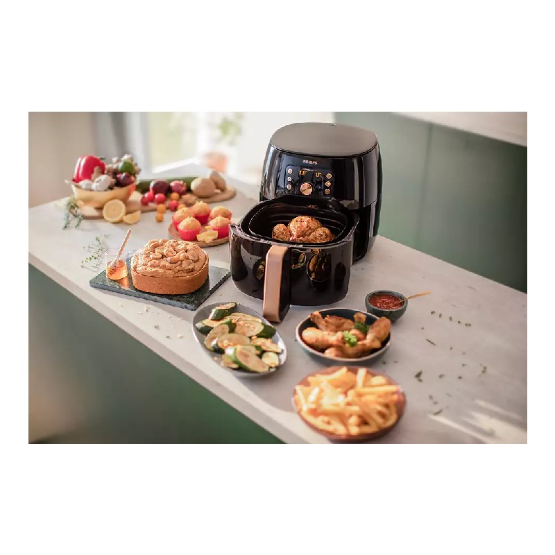 Philips Air Fryer Xxl, 7.3L, Automatic Shut Off, Cool Wal Exterior, Temperature Control, Smart Sensing Tecnology, Led Display, Patented Rapid Air Flow Design, Pre Set Cooking Function Hd9860
